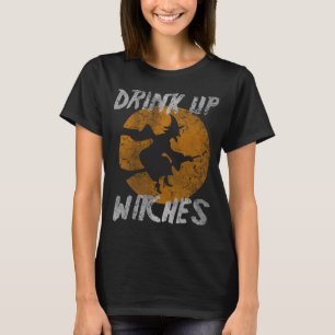 Cute Girly Drink heksen Halloween Costume op T-shirt