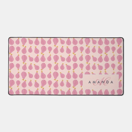 Cute Girly Feminine Pear Monogramme Cadeaux Initia (Recto)