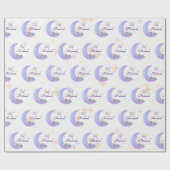 Cute Girly Floral Crescent Islamic Eid Mubarak Cadeaupapier (Vlak)