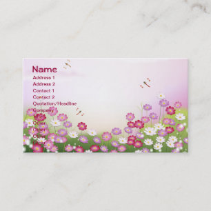 Cute Girly Floral Mode Fine Visitekaartje