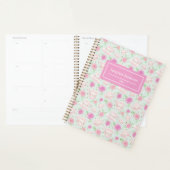 Cute Girly Floral Tea Cups Pattern Personalized Planner (Display)