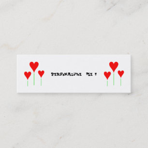 Cute Girly Floral Wedding Hearts/BusinessCardChic Mini Visitekaartje