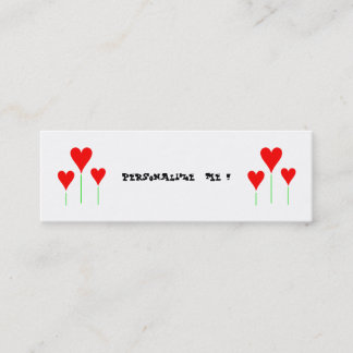 Cute Girly Floral Wedding Hearts/BusinessCardChic Mini Visitekaartje