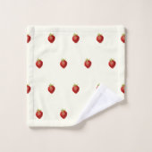 Cute Girly fraise sur blanc ivoire (Gant de toilette)
