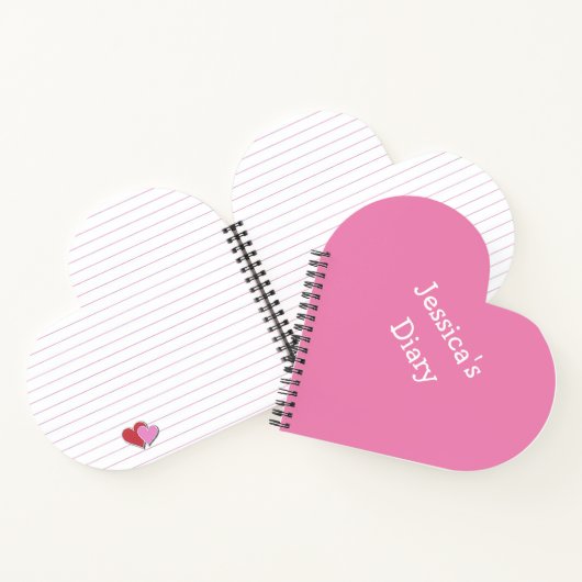 Cute Girly Fun Simple First Name Writing Diary Notitieboek (Binnen)