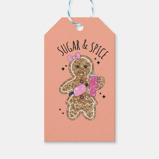 Cute girly gingerbread plates cadeaulabel (Voorkant)