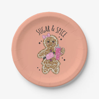 Cute girly gingerbread plates papieren bordje