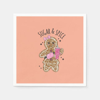 Cute girly gingerbread plates servet