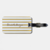 Cute Girly Gold Glitter, Striped, Love-Personalize Bagagelabel (Achterkant horizontaal)
