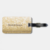 Cute Girly Gold Glittery Bokeh, liefdesgericht Bagagelabel (Achterkant horizontaal)