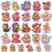 Cute Girly Halloween Costume Rubber Duck Stickers (Devant)