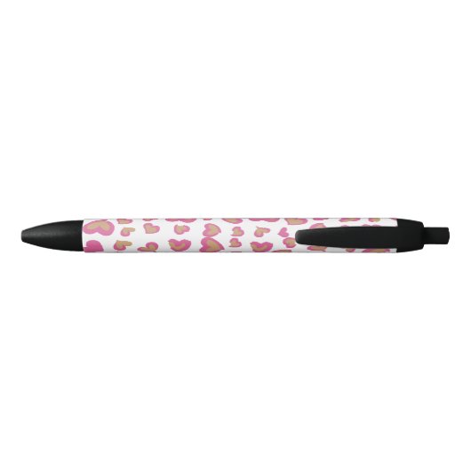 Cute Girly Heart Pattern Monogram Zwarte Inkt Pen (Achterkant)