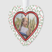 Cute Girly Heart Photo Holly Feuille Noël (devant)