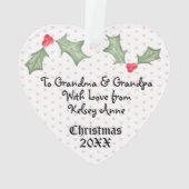 Cute Girly Heart Photo Holly Feuille Noël (dos)