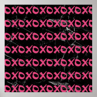 Cute girly hot roze zwarte marmer xoxo hugs kisses