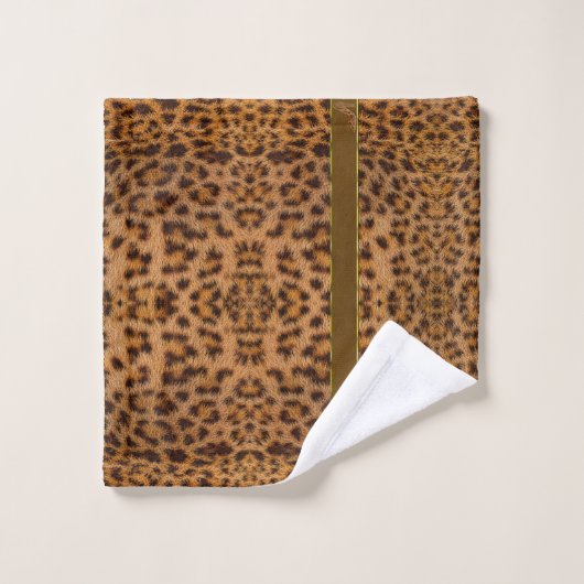 Cute Girly Jaguar Pattern Animal Print & Stiletto Bad Handdoek (Wasdoekje)