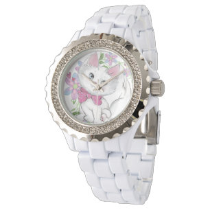 Cute Girly Kitten met bloemen Horloge