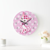 Cute girly Kitty Cat Pink ~ Grote Klok (Huis)