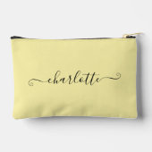 Cute Girly Minimalist Custom Name | Pale Yellow Etui (Achterkant)