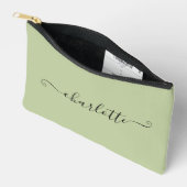 Cute Girly Minimalist Custom Name | Sage Green Etui (Open)