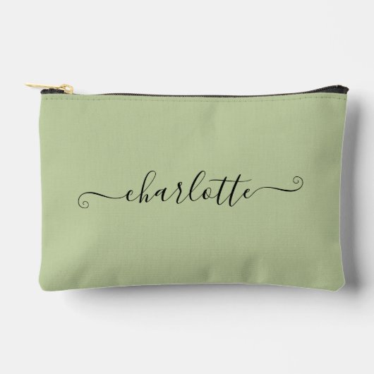 Cute Girly Minimalist Custom Name | Sage Green Etui (Voorkant)