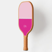 Cute Girly Modern Pink Monogrammed Initialen Pickleball Paddle (Links)
