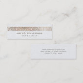 Cute Girly & Modern Sparkly Silver FAUX-reeksen Mini Visitekaartje (Voorkant / Achterkant)