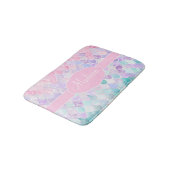 Cute Girly Ombre Mermaid Pattern Monogrammed Badmat (Gekanteld)