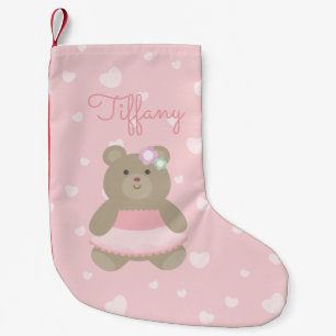 Cute Girly Pastel Pink Ballerina Beer Cub Kinder Kleine Kerstsok