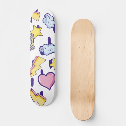 Cute Girly Pattern Skateboard (Voorkant)