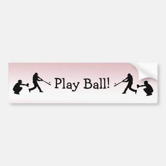 Cute Girly Pink Baseball Bumpersticker (Voorkant)
