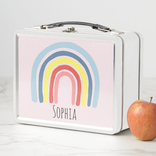 Cute Girly Pink Boho Rainbow Kinder School (In situ)