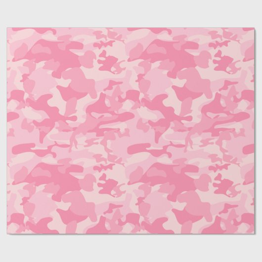 Cute Girly Pink Camo Print Cadeaupapier (Vlak)