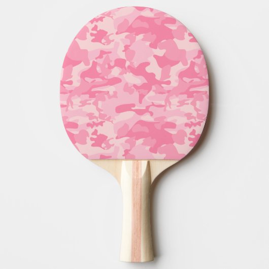 Cute Girly Pink Camo Print Tafeltennisbatje (Voorkant)