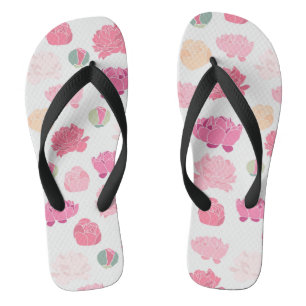 Cute Girly Pink Floral Teenslippers