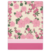 Cute Girly Pink Flower Pattern Personalized Klembord (Achterkant)