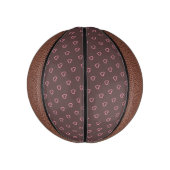 Cute Girly Pink Hearts Polka Dot Pattern Mini Basketbal (Verticaal)