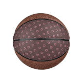 Cute Girly Pink Hearts Polka Dot Pattern Mini Basketbal (Voorkant)