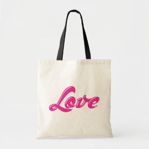 Cute Girly Pink Love Fuchsia Canvas Totebag Tote Bag