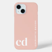 Cute Girly Pink Monogram Case-Mate iPhone Case (Achterkant)