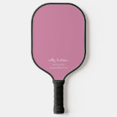 Cute Girly Pink Monogram Naam + Contactgegevens Pickleball Paddle (Voorkant)