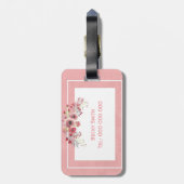 Cute Girly Pink Name Travel Bagagelabel (Achterkant verticaal)