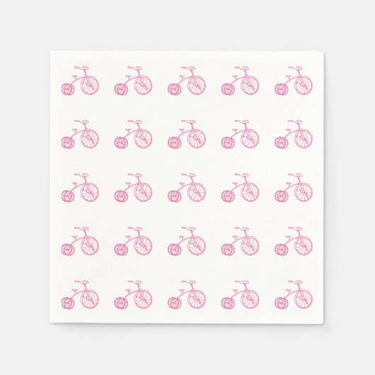 Cute Girly Pink Tricycle Servetten (Voorkant)