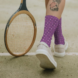 Cute Girly Polka Dots Modern Chic & Elegant Paars Sokken