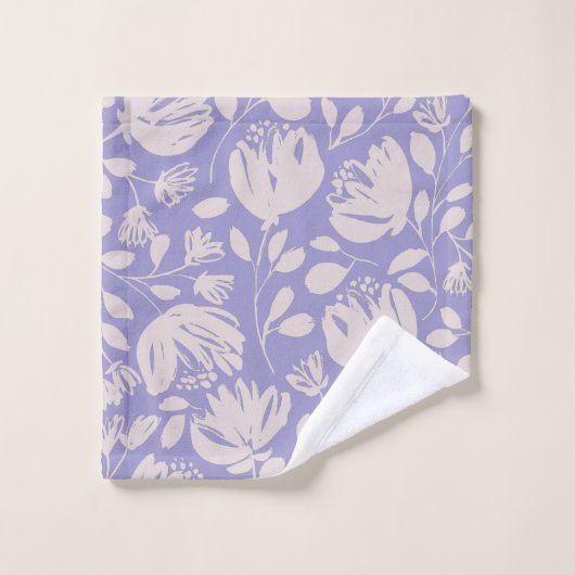 Cute girly purple background floral pattern Chic (Gant de toilette)