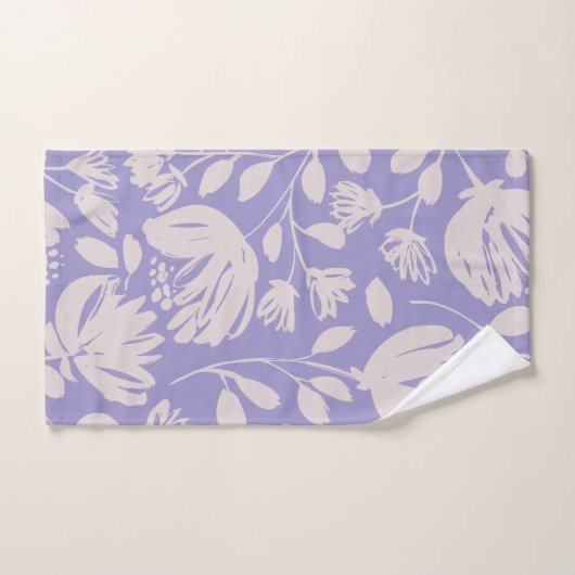 Cute girly purple background floral pattern Chic (Serviette à main)