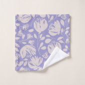 Cute girly purple background floral pattern Chic Bad Handdoek (Wasdoekje)