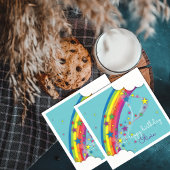 Cute  Girly Rainbow Stars Sky en Clouds Servet