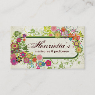 Cute Girly Retro Floral Fine Art Mode Visitekaartje