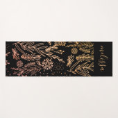 Cute Girly Roos Gold Floral Monogram Yogamat (Voorkant (horizontaal))